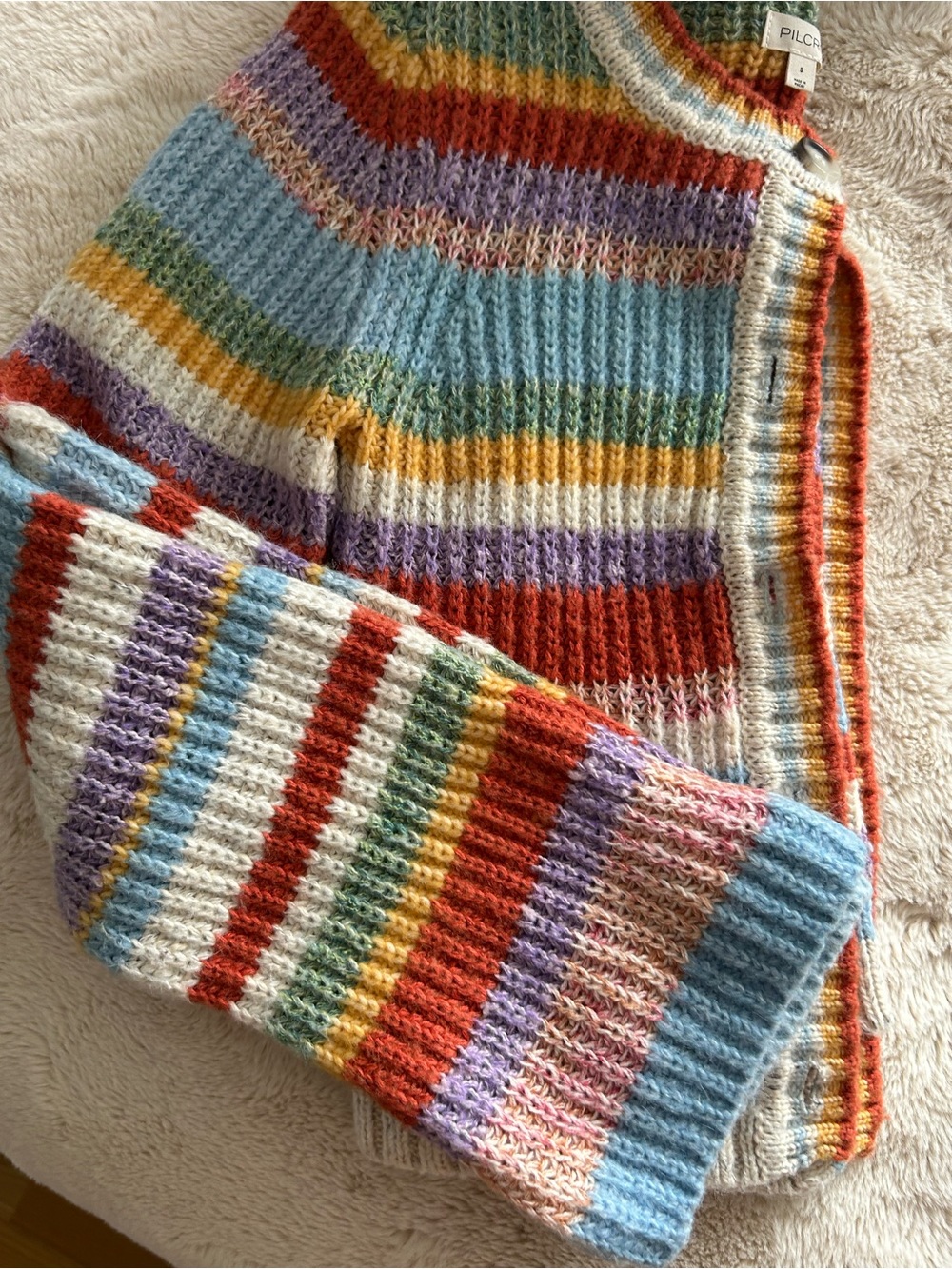 Anthropologie Pilcro Multicolor Striped Knit Cardigan - Picture 6 of 7